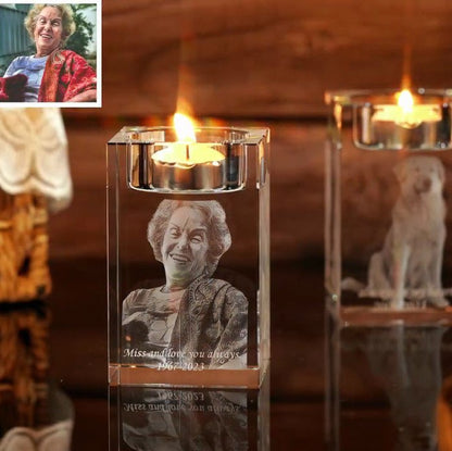 Personalized Photo Engraved Crystal Candelabra - Imprix